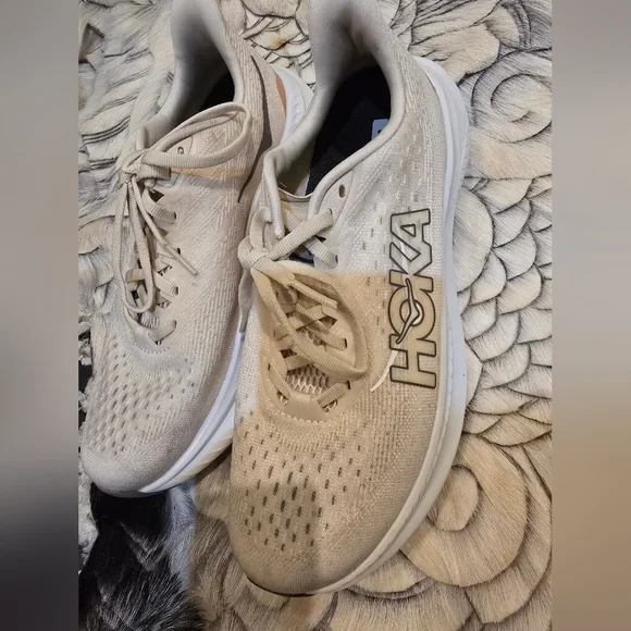 HOKA Womens  Cream Running Shoes - Picture 2 of 6